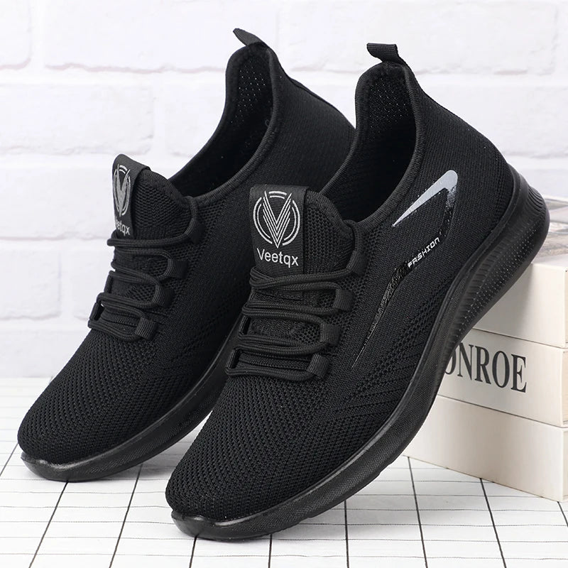 Men's Solid Lace-Up Casual Shoes, Lightweight Outdoor Sports Shoes for Men's Fashionable Solid Casual Shoes Suitable for Leisure Walking Enthusiasts - Ideal for Lightweight, Breathable and Non-Slip, Suitable for Leisur