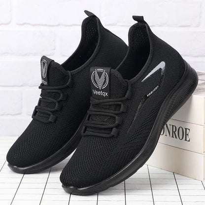 Men's Solid Lace-Up Casual Shoes, Lightweight Outdoor Sports Shoes for Men's Fashionable Solid Casual Shoes Suitable for Leisure Walking Enthusiasts - Ideal for Lightweight, Breathable and Non-Slip, Suitable for Leisur