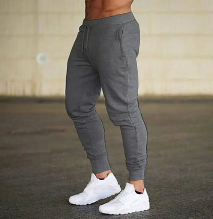 Fashion Men Gyms Pure color Pants Joggers Fitness Casual Long Pants Men Workout Skinny Sweatpants Jogger Tracksuit Trousers