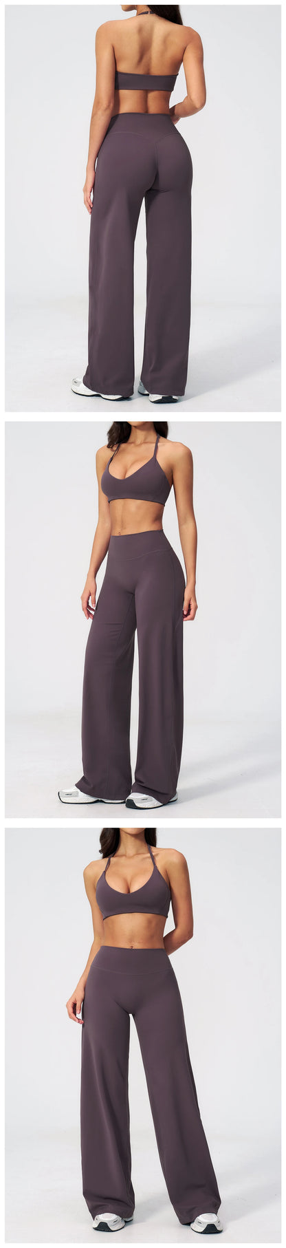 Women's Fitness Set Gym Tracksuit Breathable Sports Bra Flared Trousers Suit Workout Clothing Sportswear Female Athletic Wear