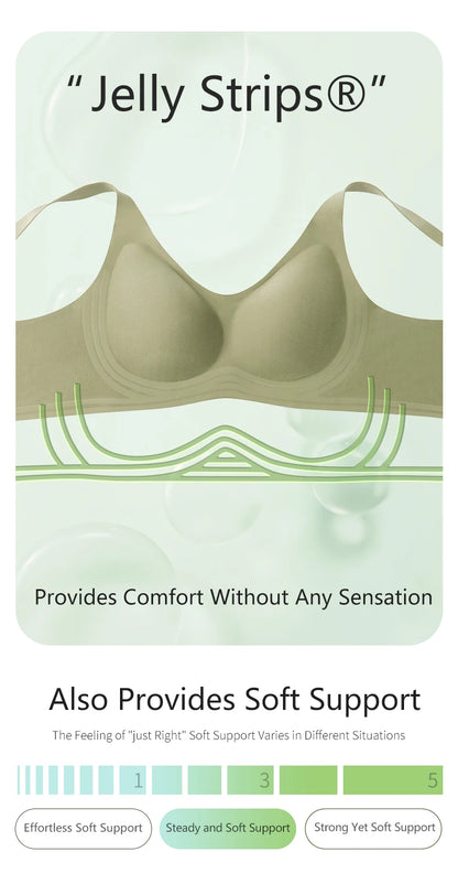 Plus Size Wireless Bra - Seamless Push Up Padded Plunge Bra with Adjustable Straps
