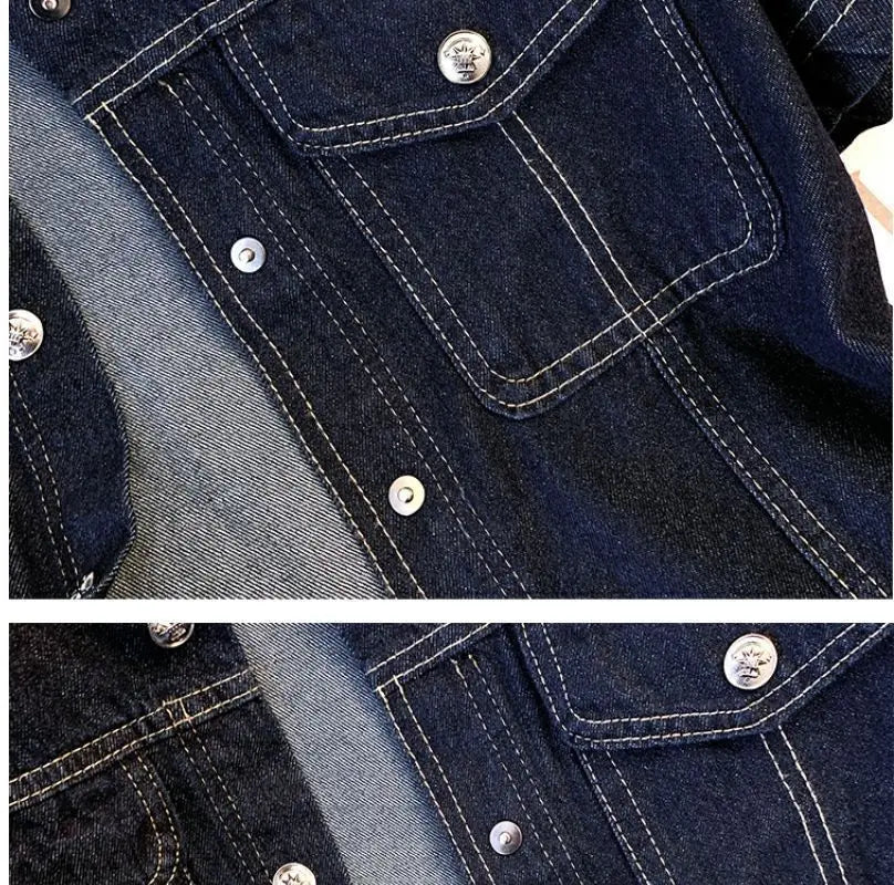 Women's Denim Jackets Streetwear Short Sleeve Summer Jean Jacket Outwear Ropa Mujer Fashion Retro Vintage Coat Cropped Tops