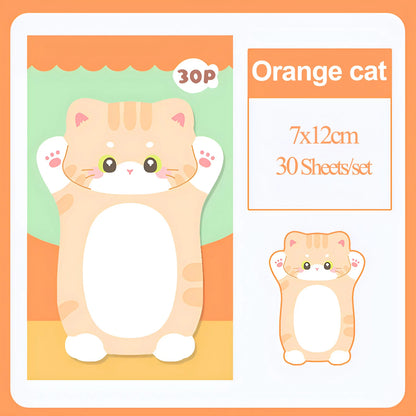 Aesthetic Cat Sticky Notes - Cute Kawaii Memo Pad for Daily Planning