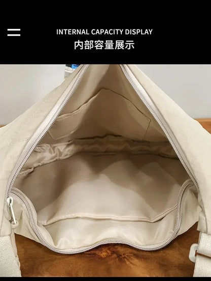 Women Shoulder Bag – Soft Cloth Crossbody Handbag With Zipper Closure, Versatile Everyday Use