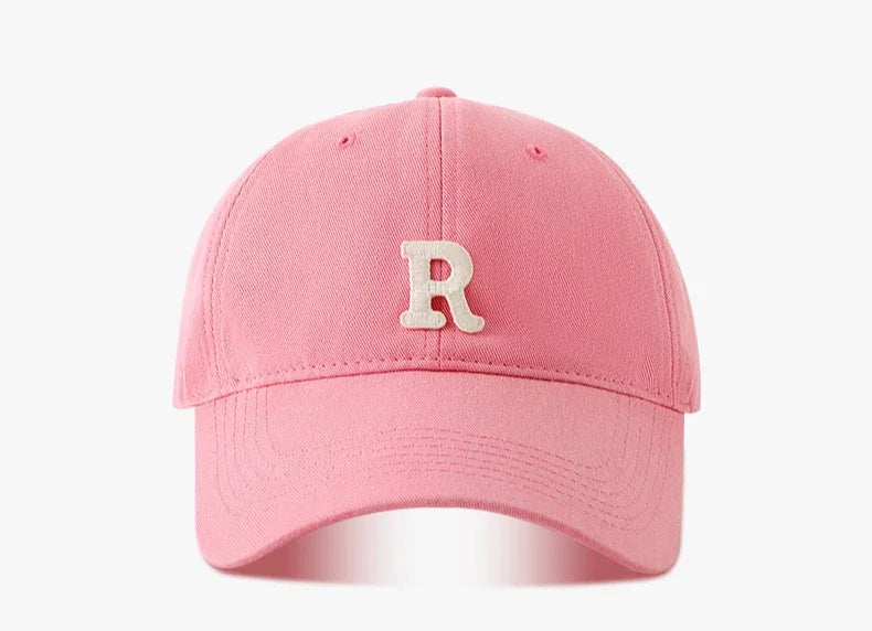 2025 Large Head Circumference Baseball Cap Men's /Women's Dome Hat Soft Top Cap 60/65cm Sun Protection  Letter R Hat Adult Caps