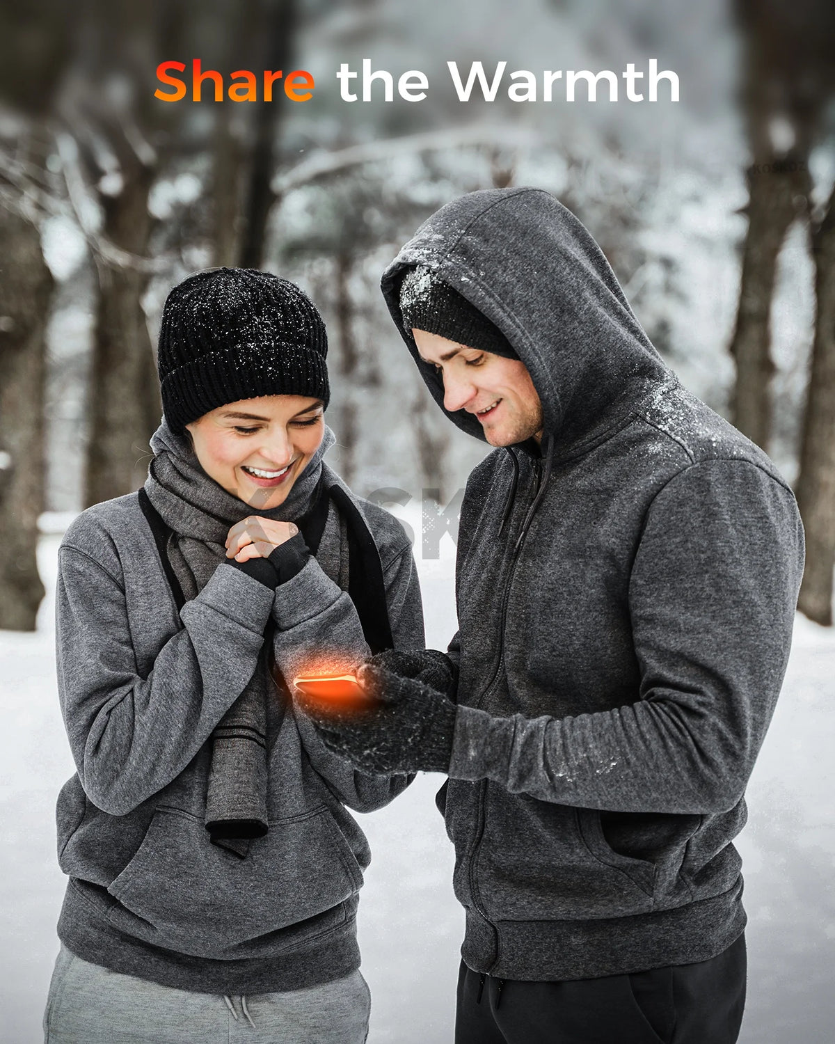 Rechargeable Electric Hand Warmers 2-Pack, Slim Pocket Design, USB-C Charging, 3 Heat Settings for Outdoor Use, Camping
