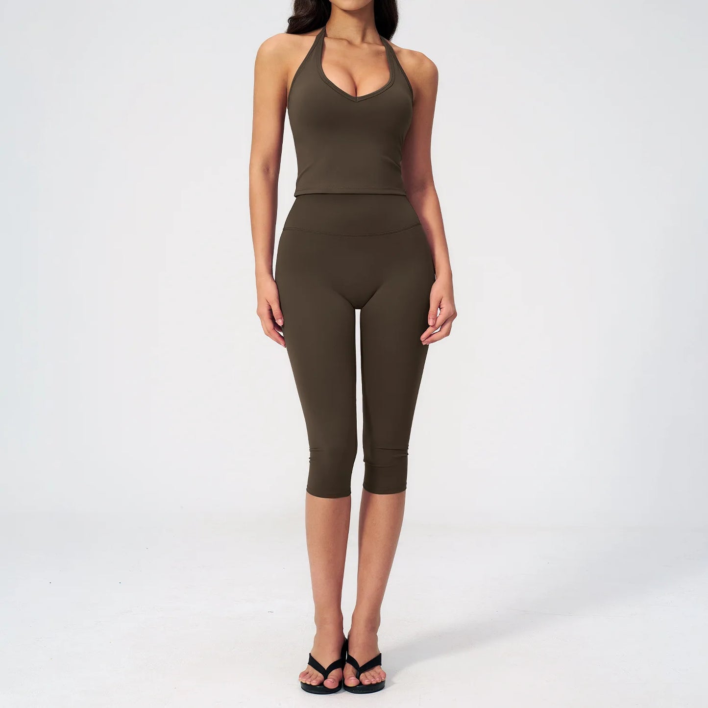Women Tracksuit Yoga Set 2PCS Sports Set Short Sleeve Fitness Outfits Workout Clothes Running Capri Pants Gym Suit Athletic Wear