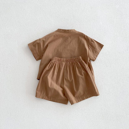 MILANCEL Chidren Clothing Set Casual Boys Suit  Short Sleeve Shirt And Pants 2 PCs Clothes Suit