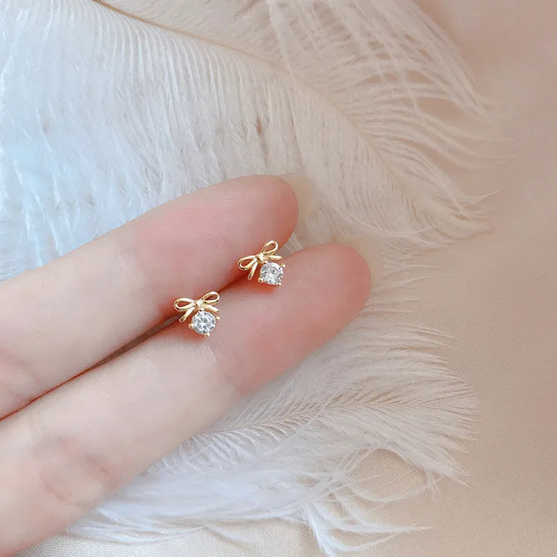 Multiple Style Earrings for Women Mini Zircon Candy Sweet Stud Ear Girls Flower Hypoallergenic Piercing Jewelry Fashion Gifts