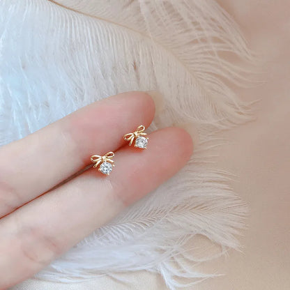 Multiple Style Earrings for Women Mini Zircon Candy Sweet Stud Ear Girls Flower Hypoallergenic Piercing Jewelry Fashion Gifts