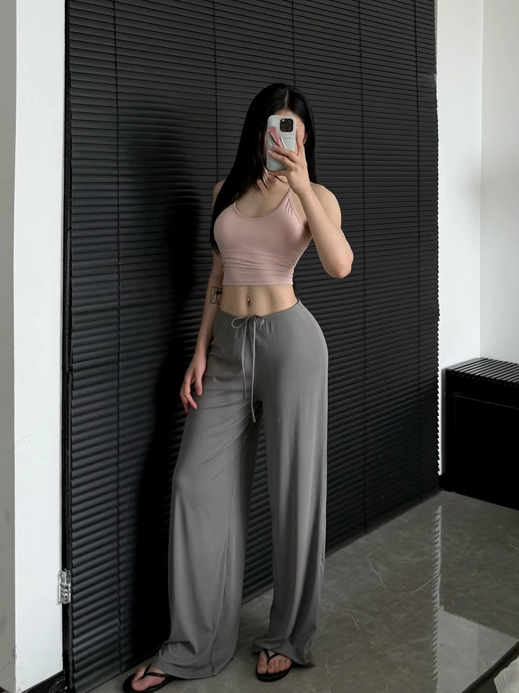 Ctenkevet-High Waist Wide-Leg Yoga Joggers for Women, Female Casual Tracksuit Bottoms, Straight Outdoor Baggy Sweatpants, Autumn