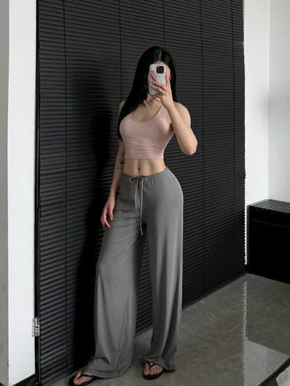 Ctenkevet-High Waist Wide-Leg Yoga Joggers for Women, Female Casual Tracksuit Bottoms, Straight Outdoor Baggy Sweatpants, Autumn