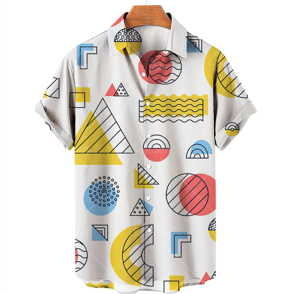 2022 3d Graffiti Oil Painting Printed Shirt Men Fashion Streetwear Hawaiian Beach Casual Lapel Plus Size 2022