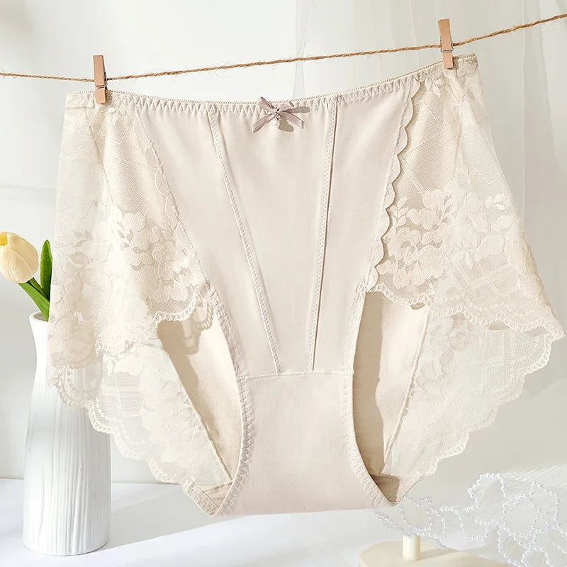 New Plus Size Lace Panties   High Waist Modal Underwear for Women 60-105kg Summer Thin  Sexy