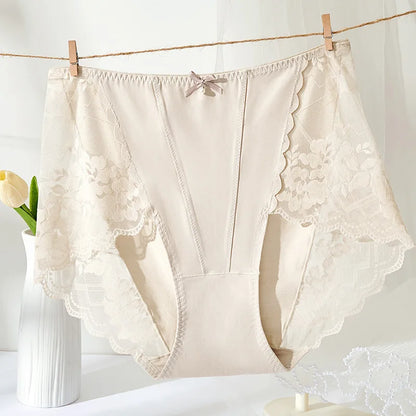 New Plus Size Lace Panties   High Waist Modal Underwear for Women 60-105kg Summer Thin  Sexy