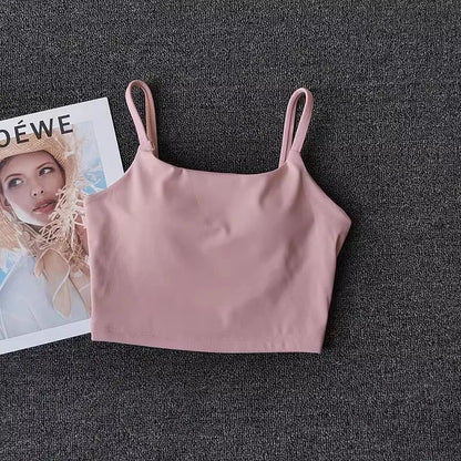 High-end Sports Bra Gym Camisole Fixed Pad Push-up Sports Underwear Women's Strapless Beauty Back Training Fitness Bra Yoga Bra