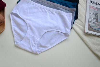 6pcs Cotton Women Panties Lady Plus Size Underwear High Waist Briefs Breathable Solid Color Female Lingerie Shorts
