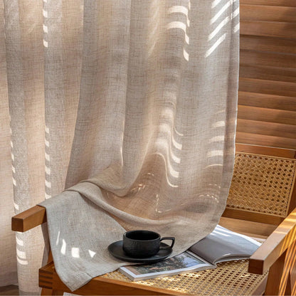 Japanese Linen Curtain – Sheer Breathable Drapes for Bedroom & Living Room Partition