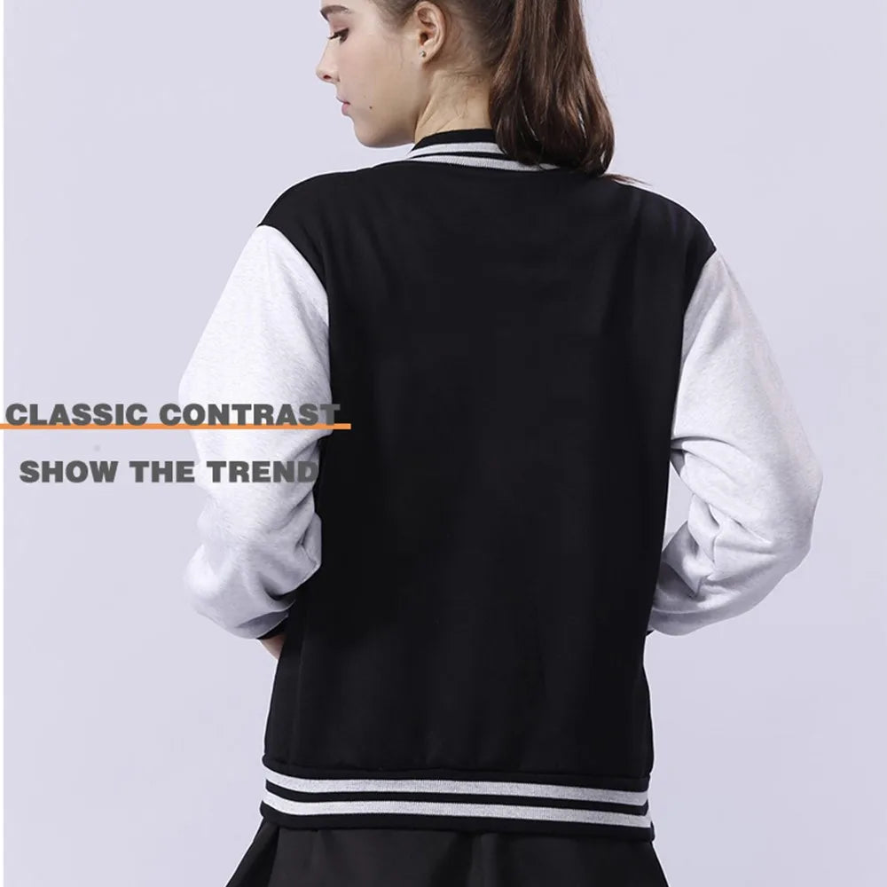 Womens Winter Jacket - Comfortable Fleece Warm Baseball Jersey Coat With Pockets