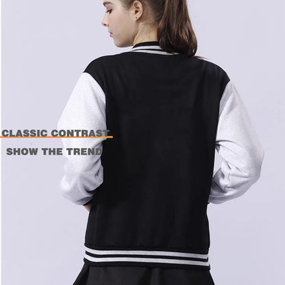 Womens Winter Jacket - Comfortable Fleece Warm Baseball Jersey Coat With Pockets