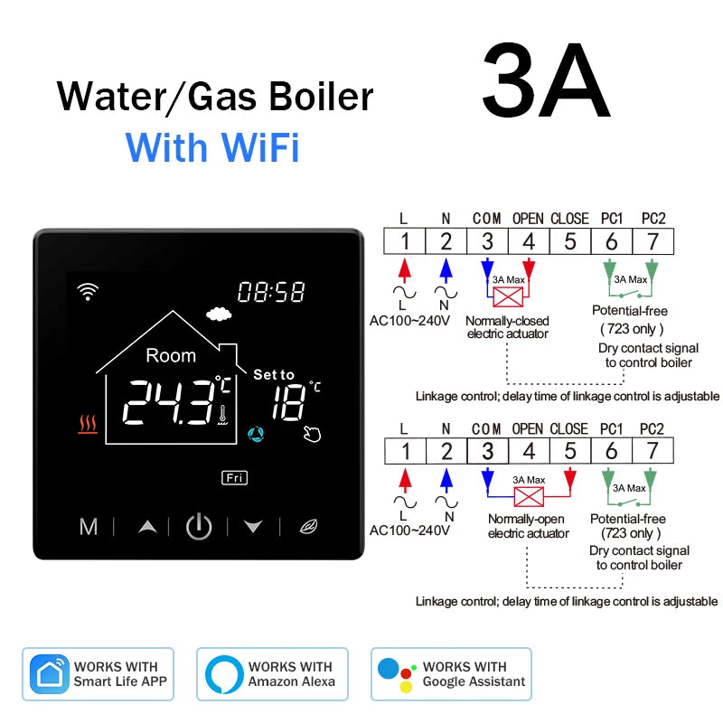 Smart Wifi Thermostat - Programmable Heating Thermostat for Floor Heating Control