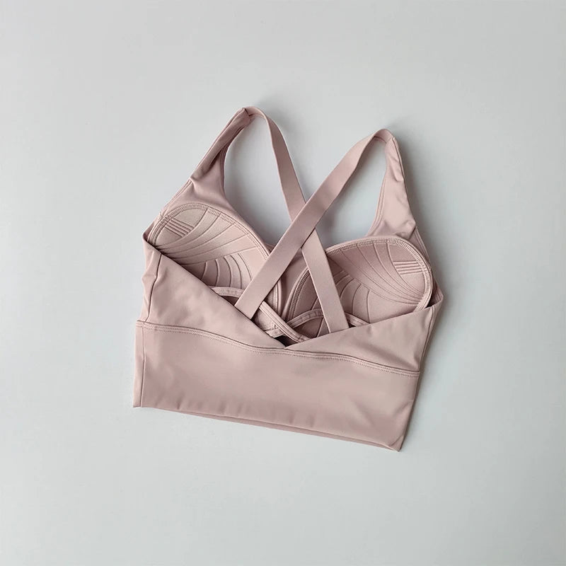 Sports Bra Shockproof - High-Intensity Push-Up Running Gym Bra With Fixed Shoulder Strap