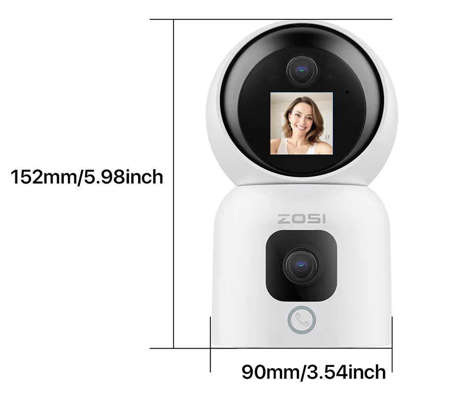 ZOSI C528 6MP/4MP HD Dual-Lens Indoor WiFi Security Camera Plug-in 360° Views Pan/Tilt Home Surveillance Baby/Pet Dog Monitor