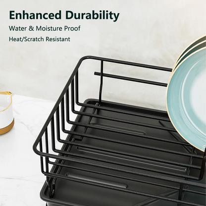Kitchen Organizer Rack - Multi Functional Dish Drying Rack & Utensil Drainer | Stackable Metal Storage