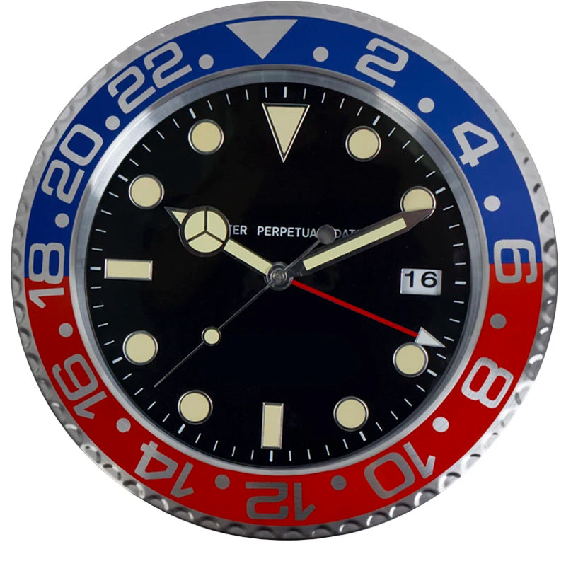 Luxury Metal Wall Clock - Modern 34cm Luminescent Home Decor