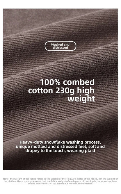 230g Pure Cotton European and American High Street Retro Washed Distressed Sleeveless Vest Men's Casual Loose Shoulder T-shirt