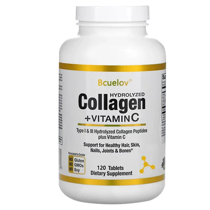 bcuelov Hydrolyzed Collagen Peptides - Nutritional Supplement for Healthy Hair, Skin and Nails