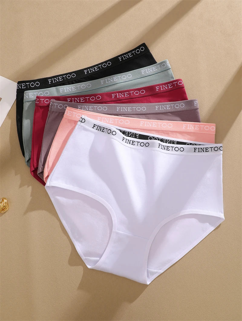 FINETOO 5PCS/Set Cotton High Waist Panties Women's Seamless Breathable Underwear Sexy Stretchy Comfort Briefs Lingerie S-XXL