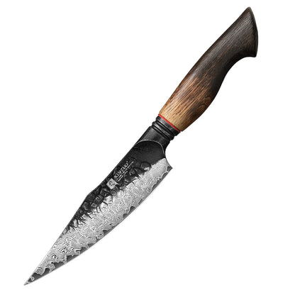 Damascus Knife Set - 67-Layer Steel with White Oak  Red G10 Handles 1-6 Pieces