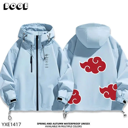 Naruto Shippuden Akatsuki Organization Cartoon Jacket 2D Student Couple Hooded Coat Jacket Top Anime Peripheral Wholesale