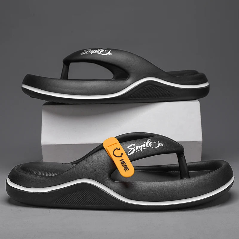 New Man Women Slippers Flip Flops Indoor Outdoor Beach Sandals Super Soft Bottom Slides Non-slip Thick Soled Men Slippers