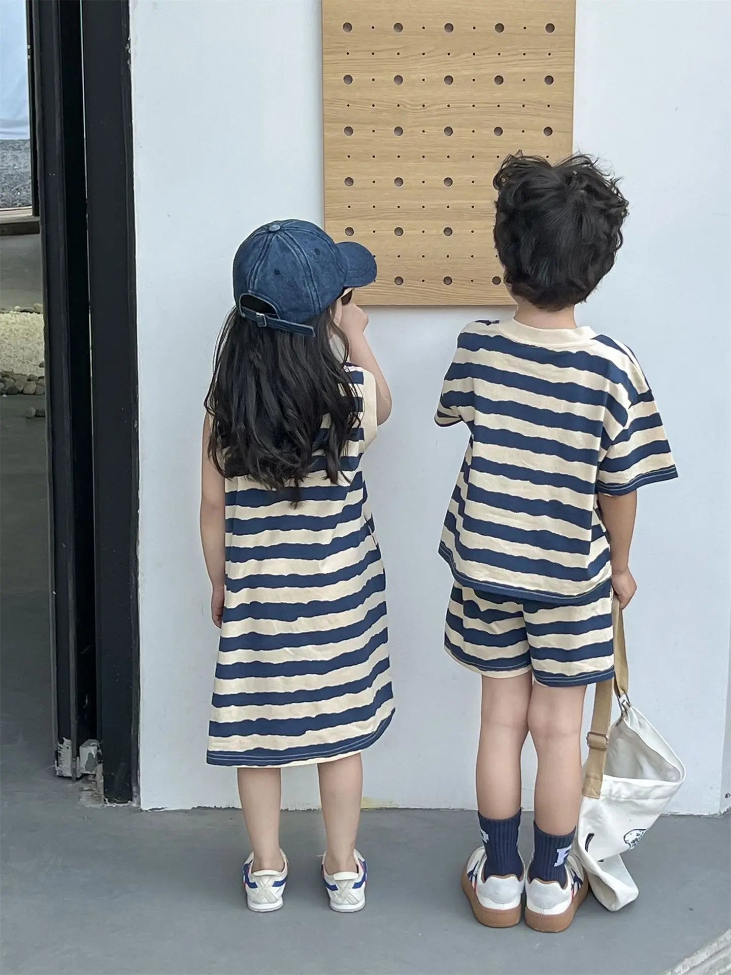1pcs Summer Chldren Boy Stripe Short Sleeve Tops+Shorts Set Girl Sleeveless Vest Skirt Kids Toddler Fashion Leisure Clothes Set