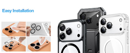 3 Pack For iPhone 17 Pro Max iPhone 17 Pro Camera Lens Protector Drop Protection Friendly 9H Transparent Tempered Cover Screen