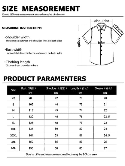 New 9 Color Men's Solid Striped Shirt Summer Fashion Short Sleeve Flap Top Men Casual Holiday Everyday Men
