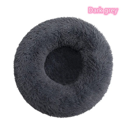 Soft Cat Bed - Plush Donut Pet Nest With Washable Corduroy Cover & Anti Slip Mat