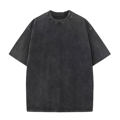 Retro Heavyweight T-Shirt - Solid Color Tee | Breathable Cotton Shirt, Short Sleeve Casual Top