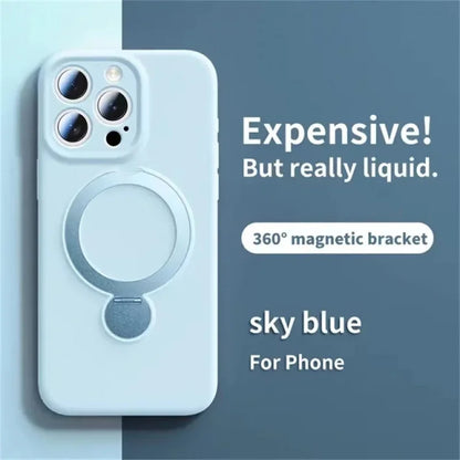 Original Liquid Matte Magnetic Stand Phone Case for iPhone 17 16 14 15 Pro Max For Magsafe Wireless Charge Shockproof Back Cover