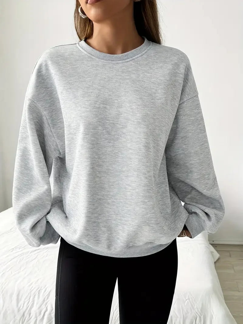 Loose Solid Color Women's Cotton Hoodies Casual Autumn Winter Fleece Sweatshirt Oversize Pullover O-Neck Top Hoody Couple Unisex