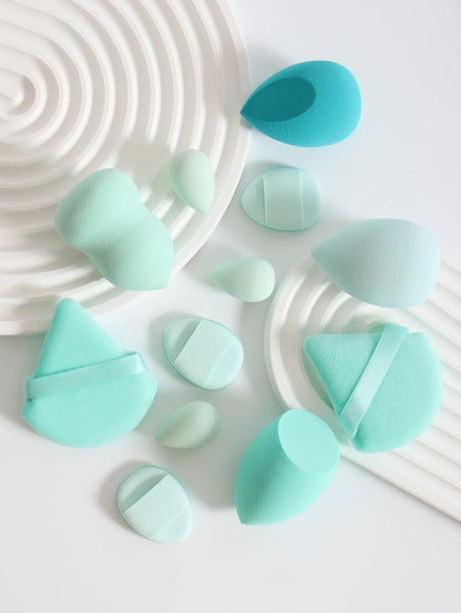 Makeup Sponge Set – 12 Piece Latex Free Sponges with Storage Jar for Wet Dry Use