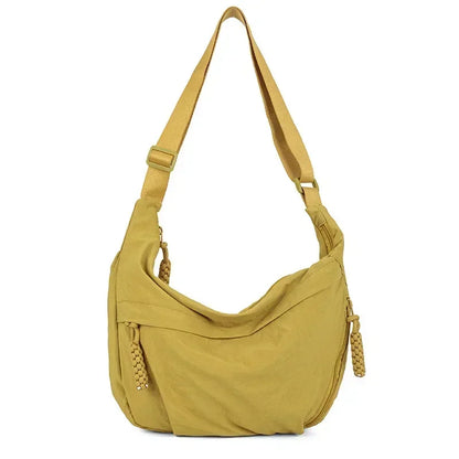 Women Shoulder Bag – Soft Cloth Crossbody Handbag With Zipper Closure, Versatile Everyday Use