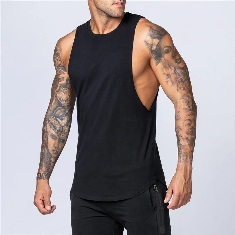 Men Cotton Sleeveless Shirt Casual Gym Tank Top Man Quick Dry Fitness Basketball Vest Bodybuilding Running t-Shirt Man Clothing