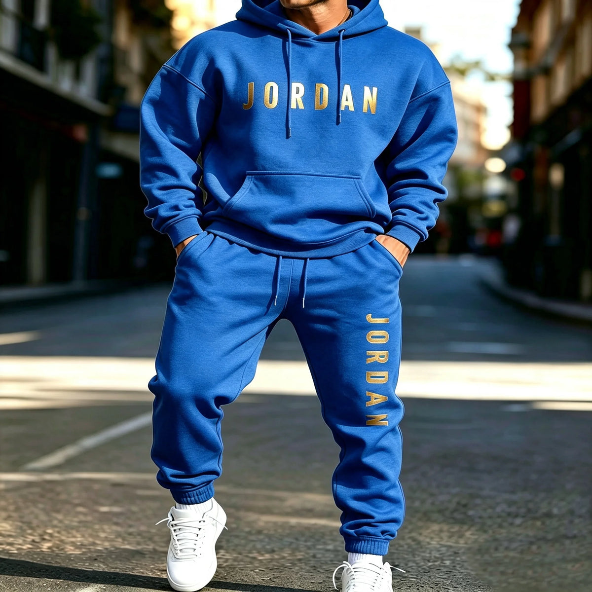 2 piece set man outfit Men's printed sports suit hoodie and sweatpants two-piece set suitable for casual sports street wear