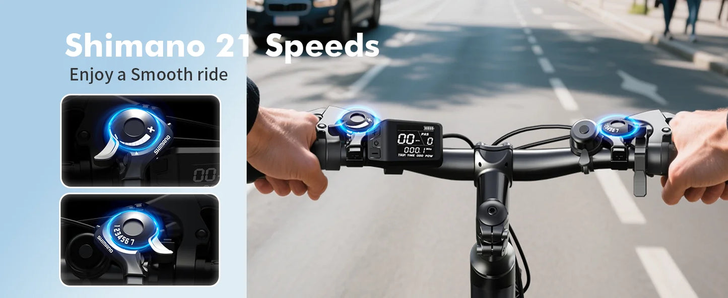 Qlife Racer Ultra Electric Bike for Adults, Peak 1200W 48V 10.4Ah,  27.5" Tire Electric Mountain Bike, 28MPH 55 Miles Off-road Electric Bicycle, 21-Speed E-Bicycle with Full Suspension