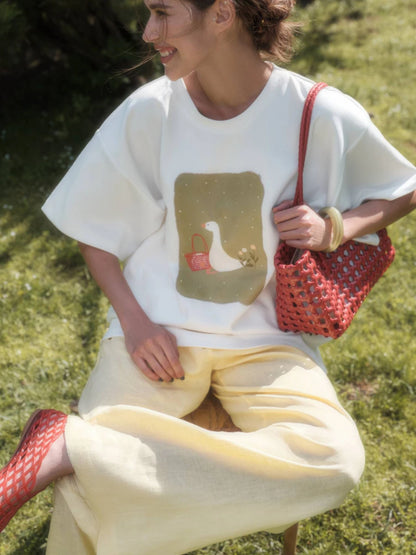Women's Printed Cotton T-Shirt – Vintage Hip-Hop Loose Top