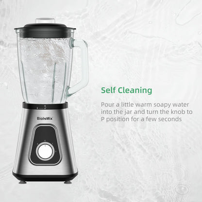 BioloMix 1300W Smoothie Blender - 15L Glass Jar for Frozen Drinks  Sauces
