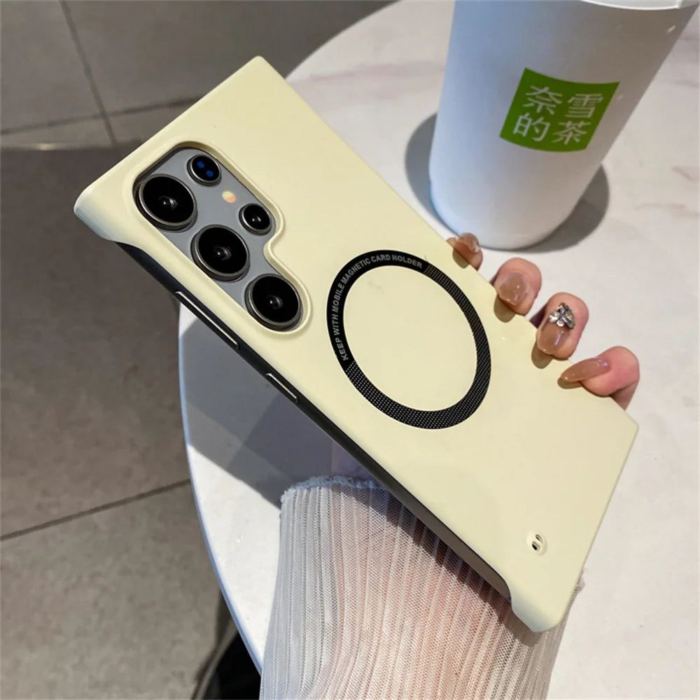 Luxury For Magsafe Thin PC Matte Frameless Phone Case For Samsung S26 S24 S25 Ultra Edge S23 FE S22 S21 S20 Plus Back Cover